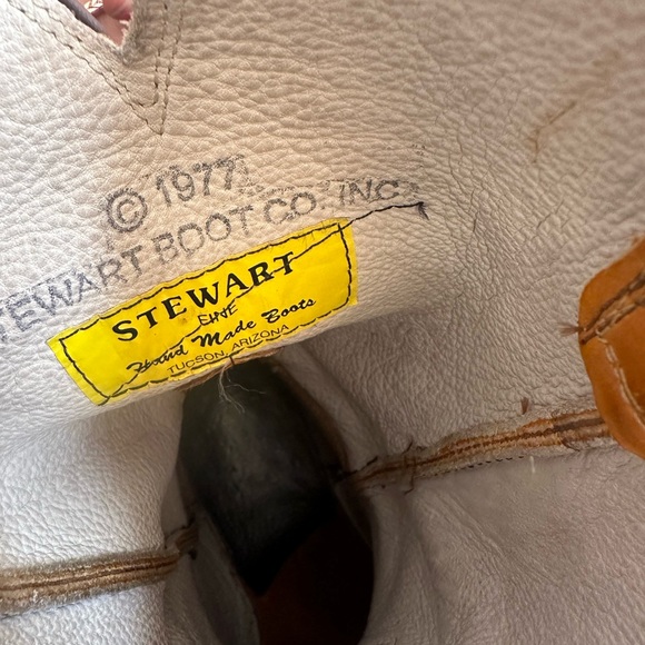 Vintage 1977 Stewart Boot Co. Handmade SOFT Leather Cowboy Boots Men's size 9 D - Picture 6 of 13